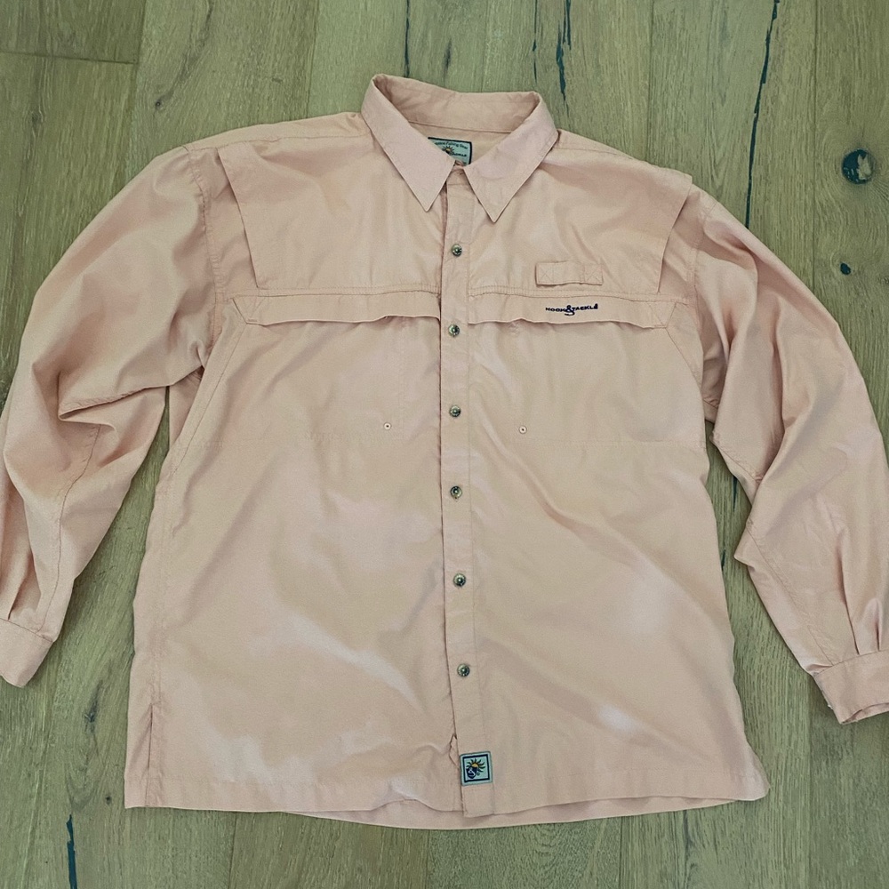 Men's Peach Button-Up Shirt